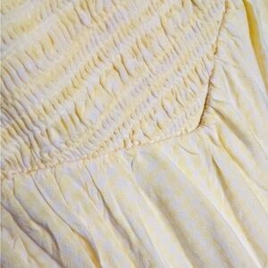 Yellow Smocked V Waist Dress